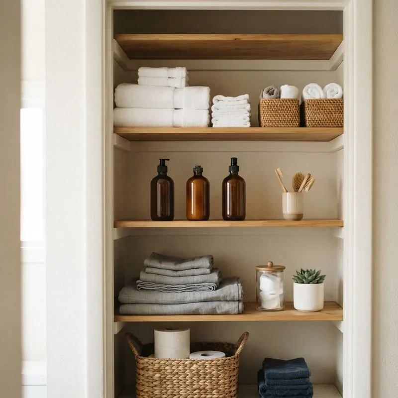 Bathroom Closet Shelf Ideas