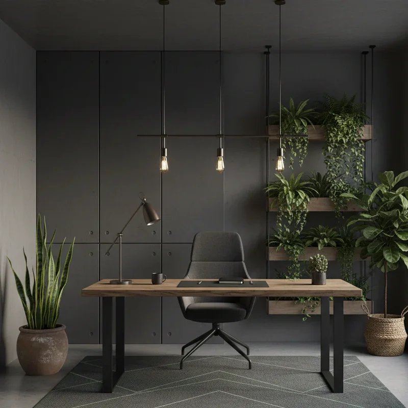 Dark Grey Office Ideas