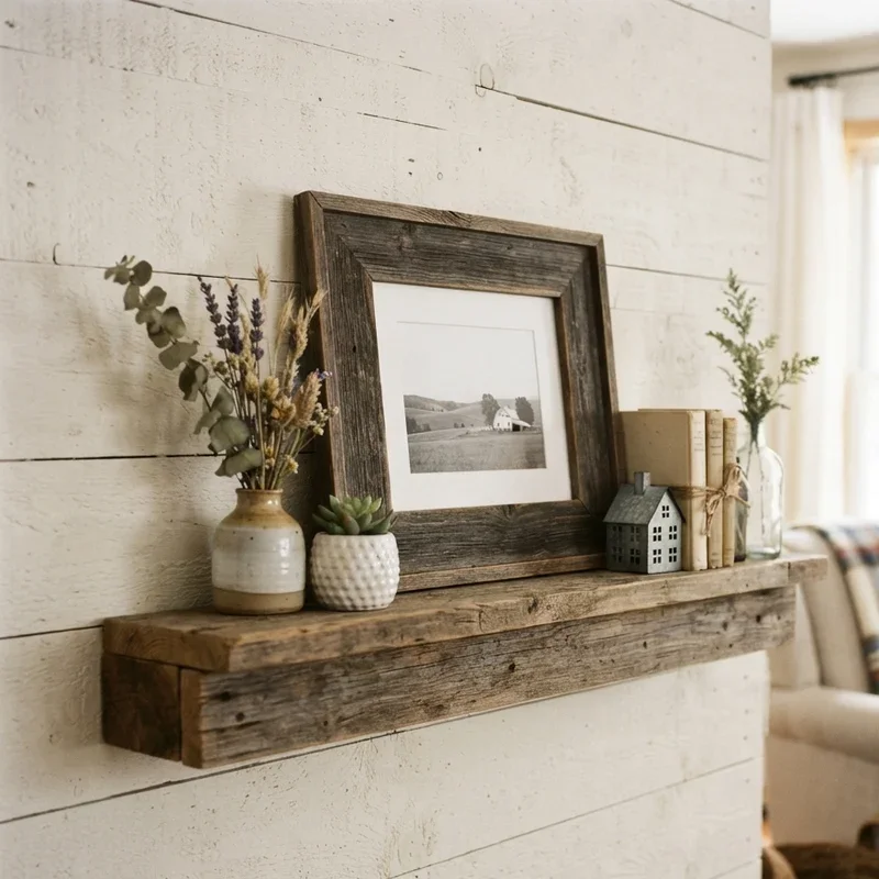 Farmhouse Living Room Shelf Decor Ideas