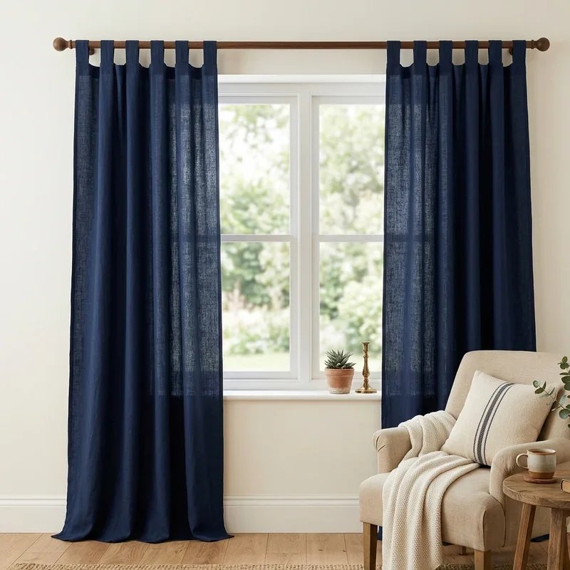 Navy Blue Curtains Living Room Ideas