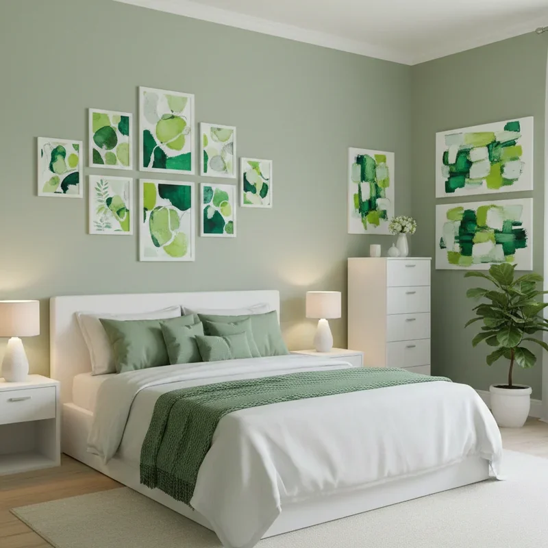 Green and White Bedroom Ideas
