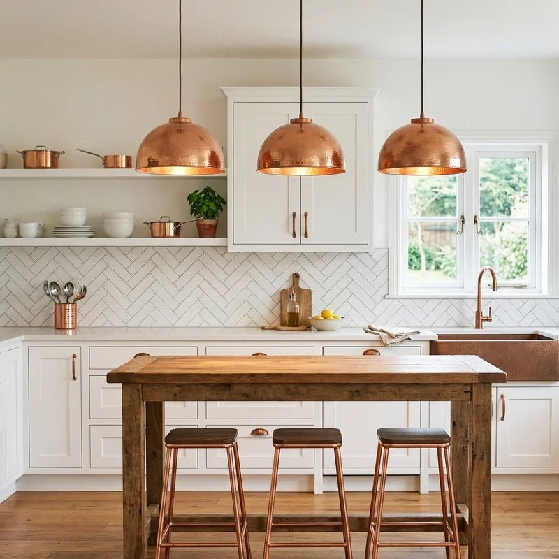 White and Copper Kitchen Ideas