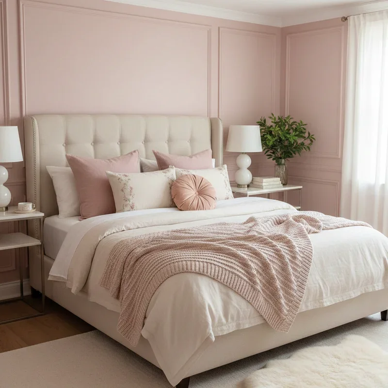 Pink and Cream Bedroom Ideas
