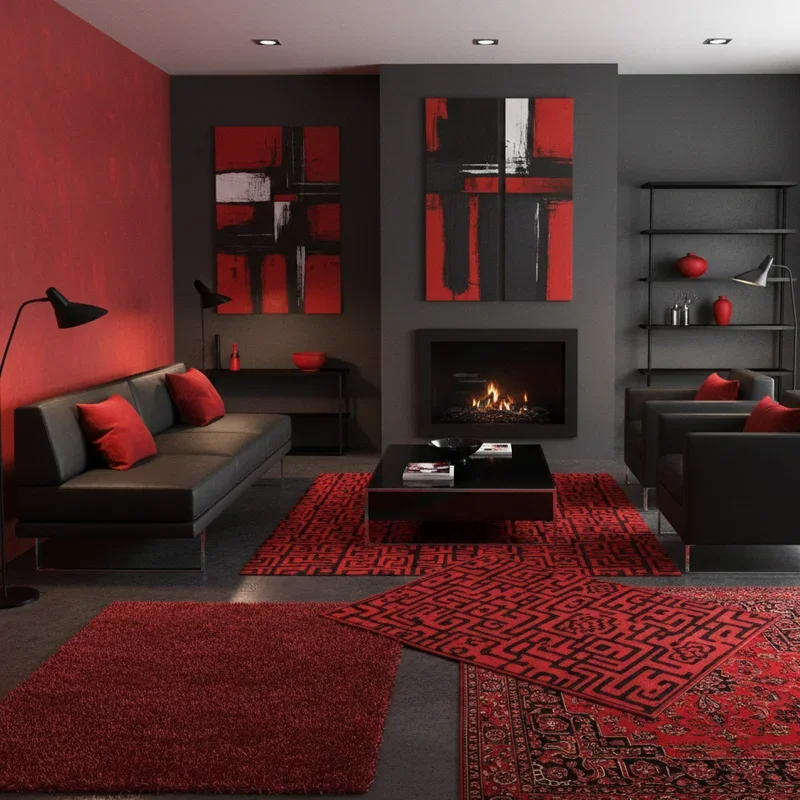 Black and Red Living Room Ideas