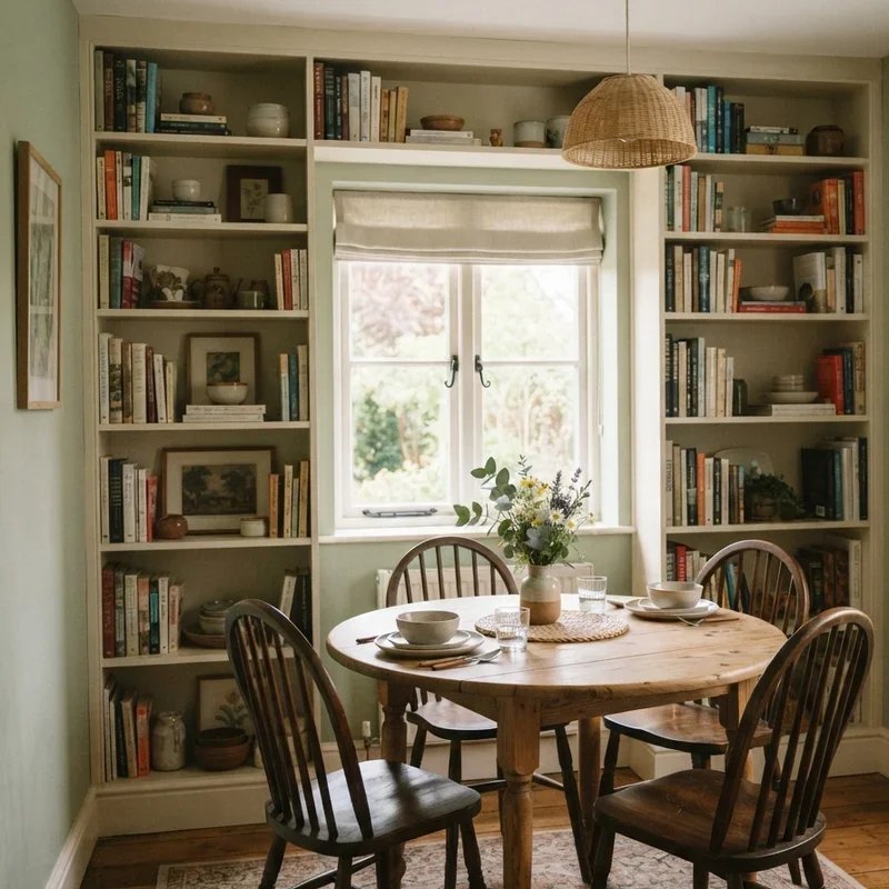 Dining Room with Bookshelves Ideas