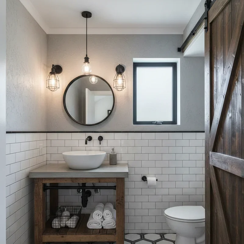 Farmhouse Half Bathroom Ideas