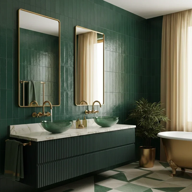 Green and Gold Bathroom Ideas