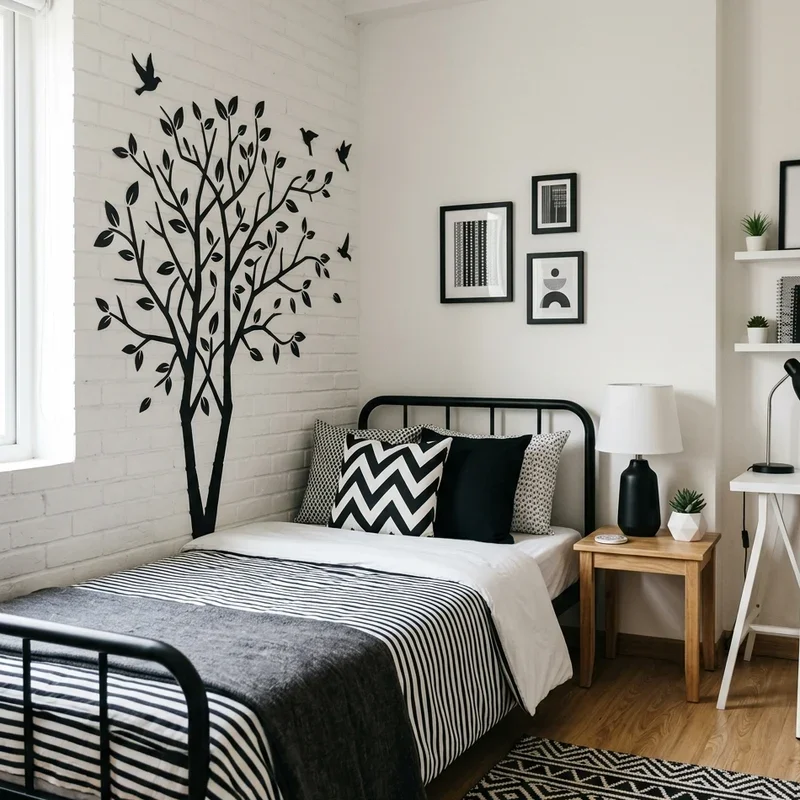 Black and White Dorm Room Ideas