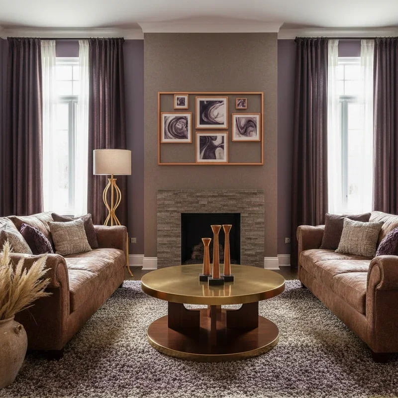 Purple and Brown Living Room Ideas
