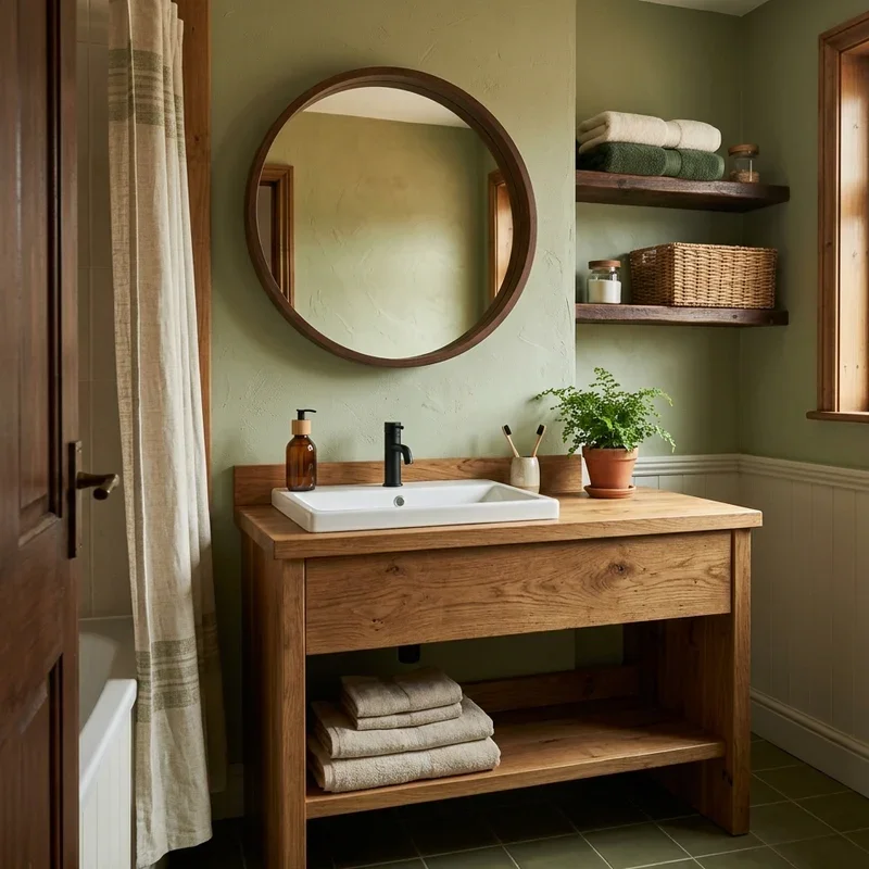 15 Green and Brown Bathroom Ideas for Natural Style