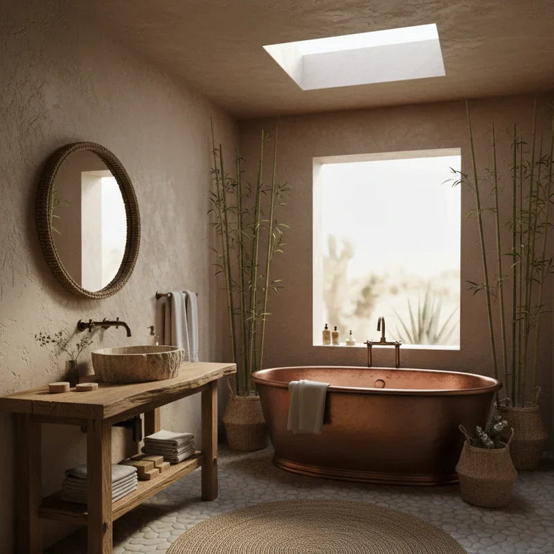 15 Earthy Bathroom Ideas for Calm, Warm Spaces