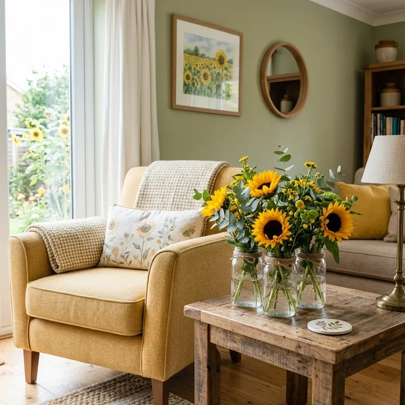 Sunflower Living Room Ideas