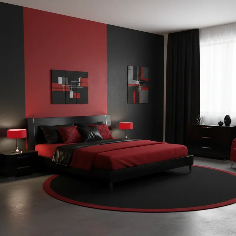 15 Red and Black Bedroom Ideas for Bold Modern Style