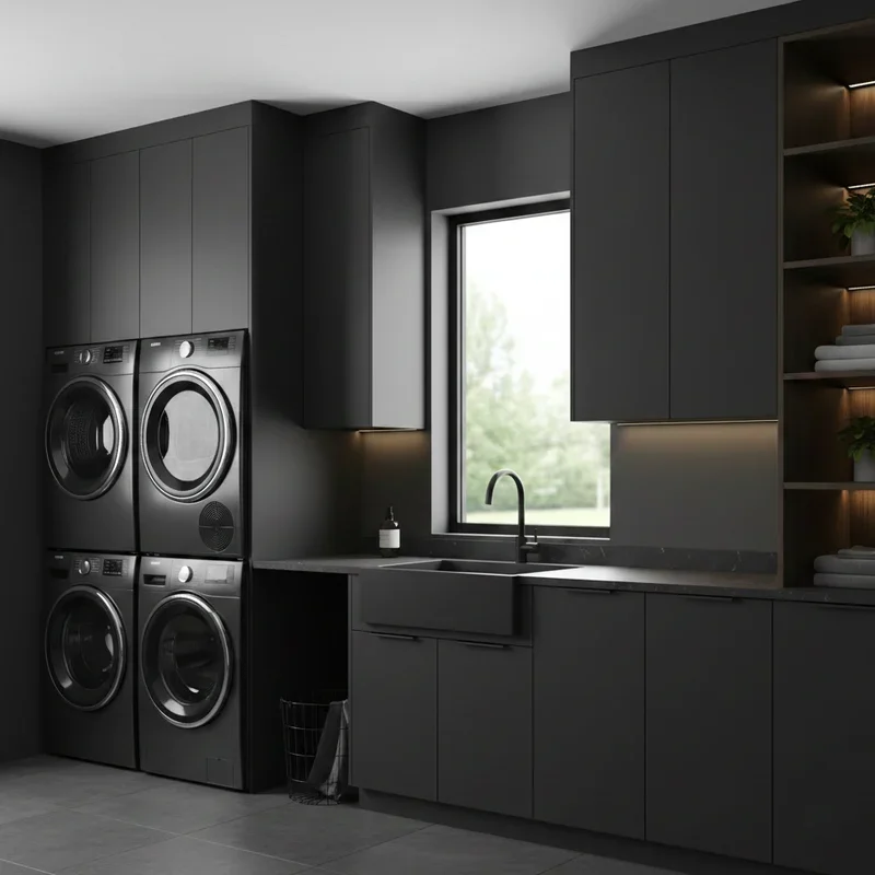 Black Laundry Room Ideas