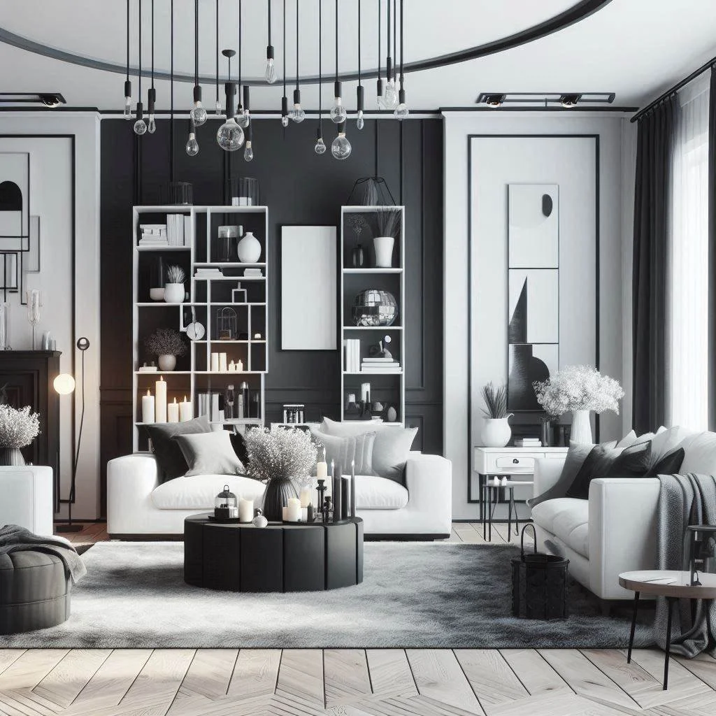 15 Black, White, and Grey Living Room Ideas