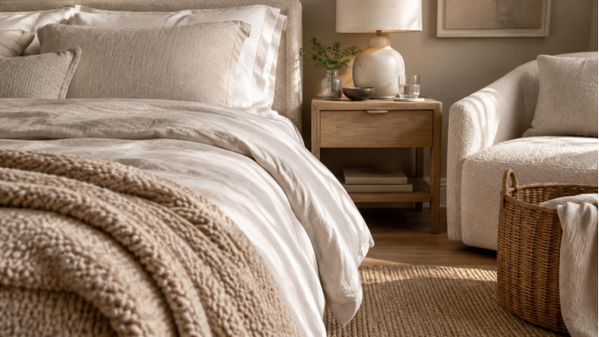 How to Make a Tan Bedroom Feel Warm, Airy and Relaxing