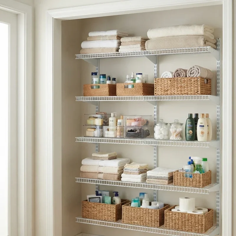 Bathroom Closet Shelf Ideas