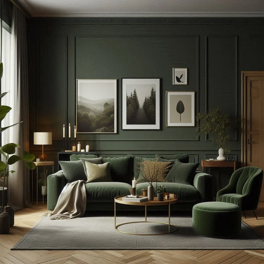 15 Forest Green Dark Green Living Room Ideas