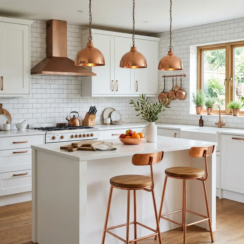 White and Copper Kitchen Ideas