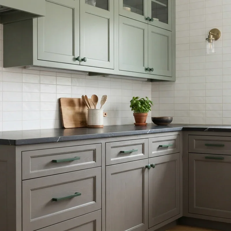 Green and Gray Kitchen Ideas