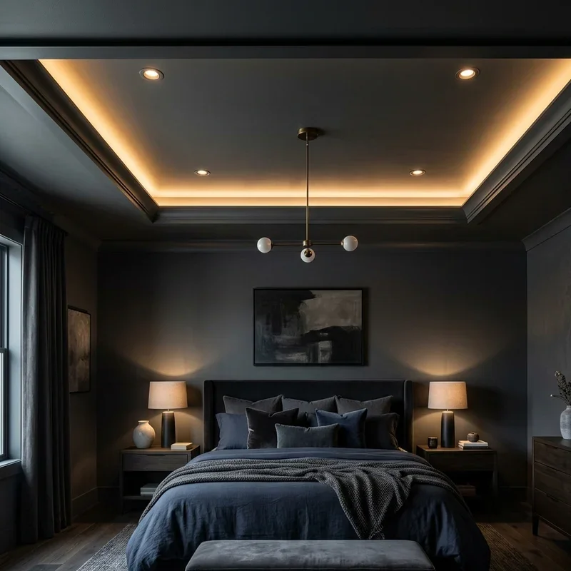 Dark Master Bedroom Tray Ceiling Ideas