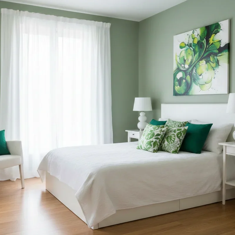 Green and White Bedroom Ideas