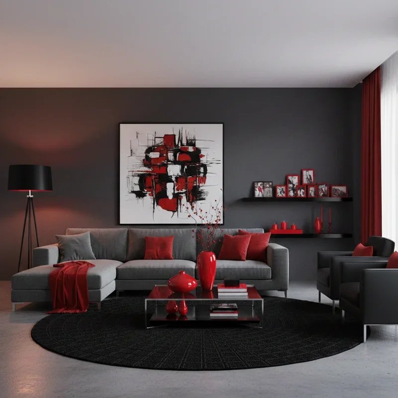 Black and Red Living Room Ideas
