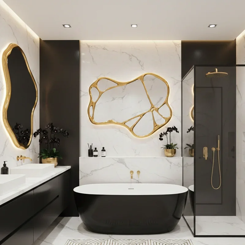Black White and Gold Bathroom Ideas