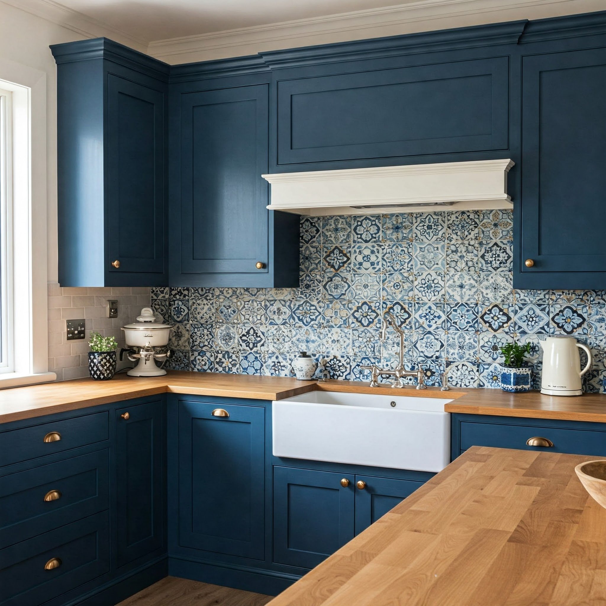 Farmhouse Blue Kitchen Cabinets