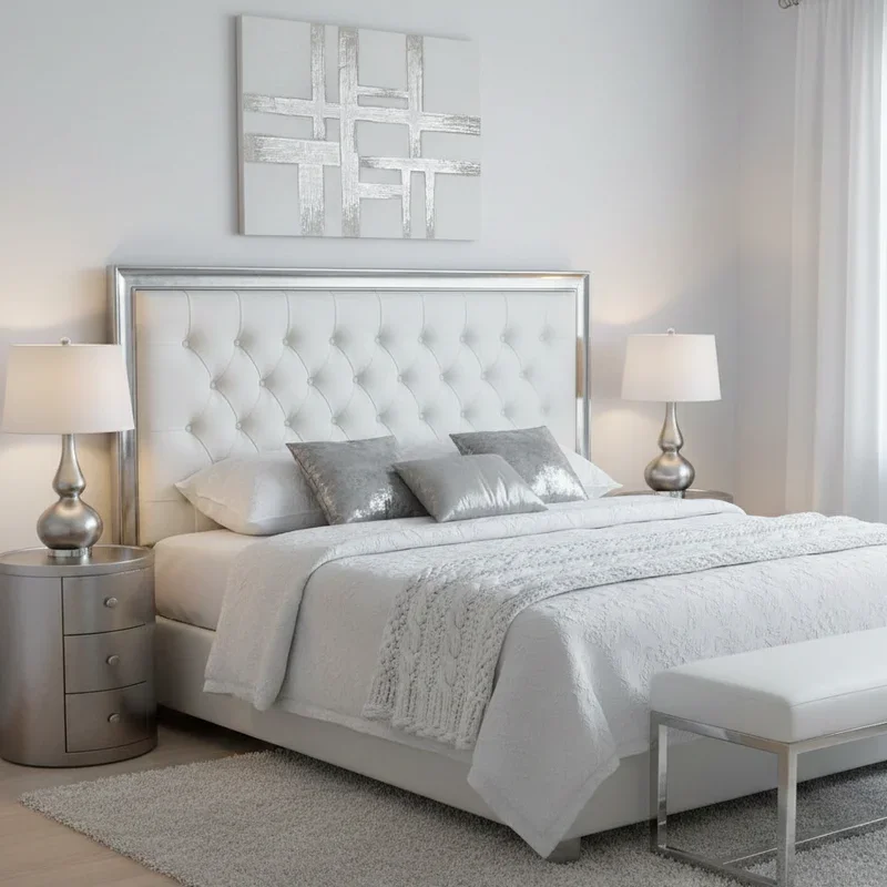 White and Silver Bedroom Ideas