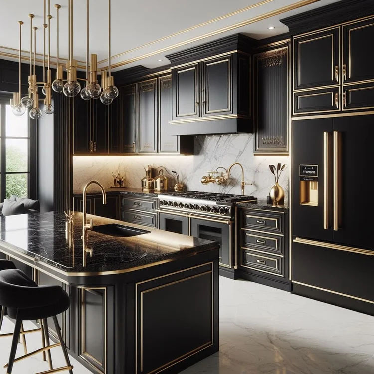 15 Luxurious Black and Gold Kitchen Ideas for Elegance