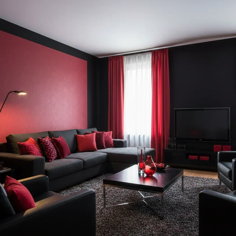 Black and Red Living Room Ideas