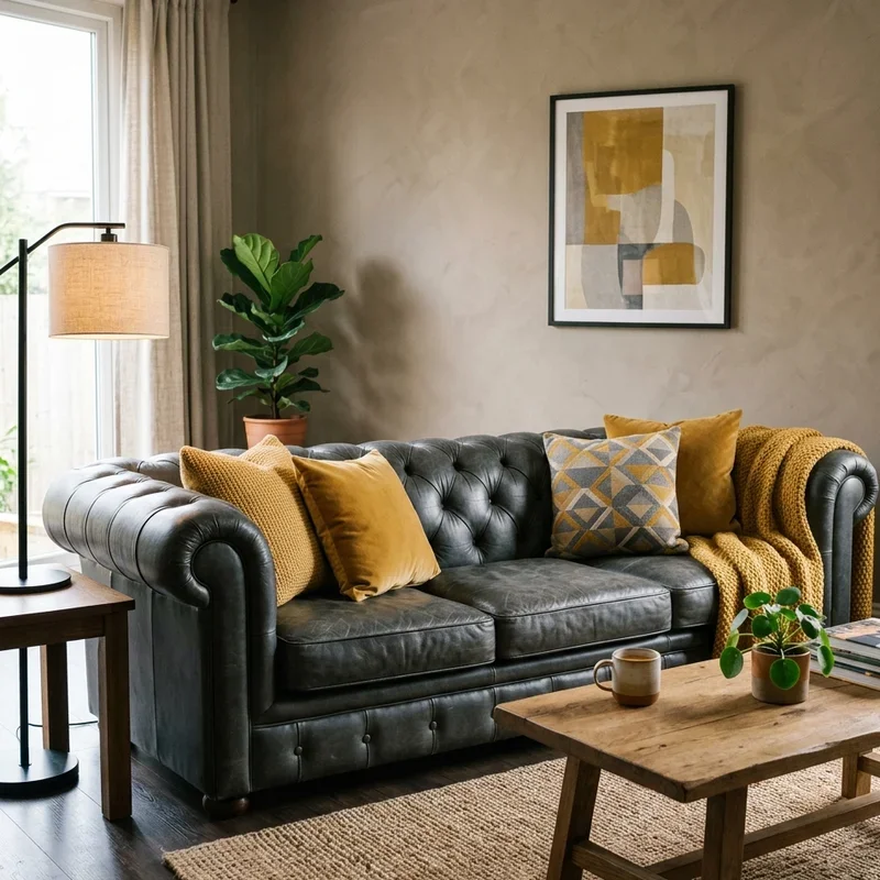 Dark Grey Leather Sofa Living Room Ideas