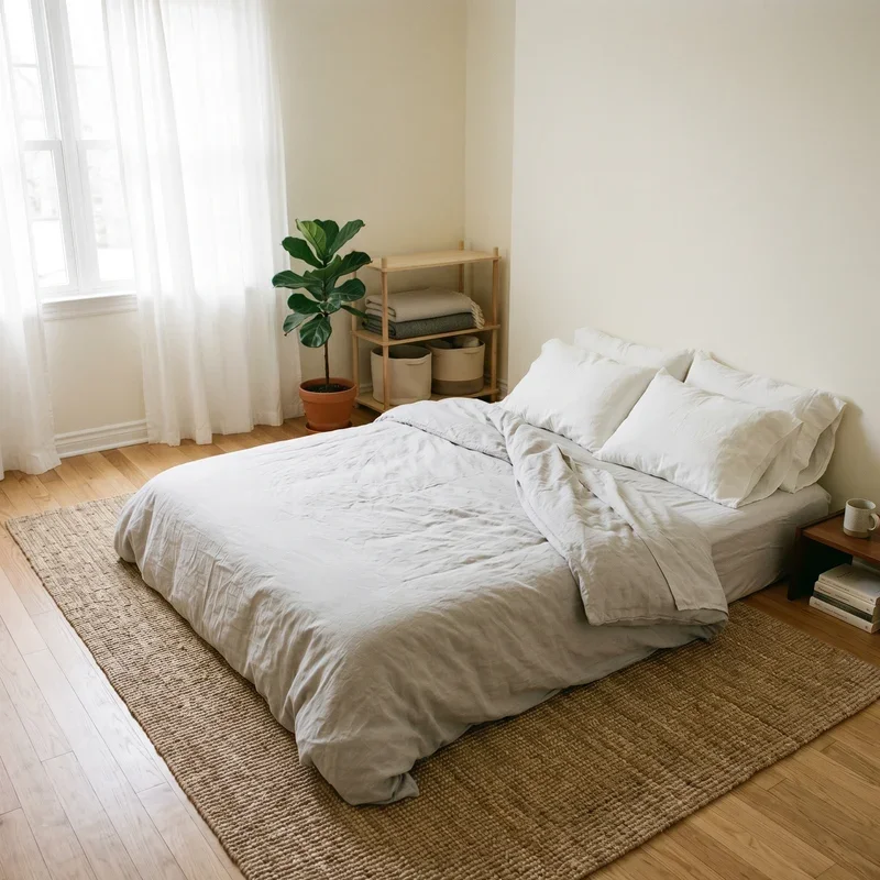No Bed Frame Bedroom Ideas