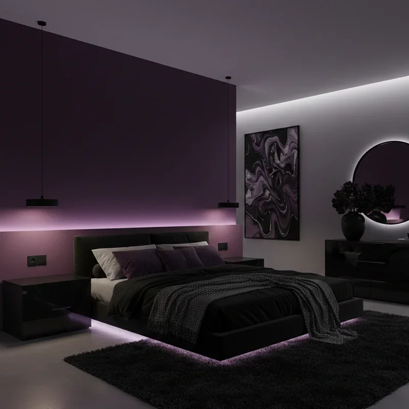 Purple and Black Bedroom Ideas