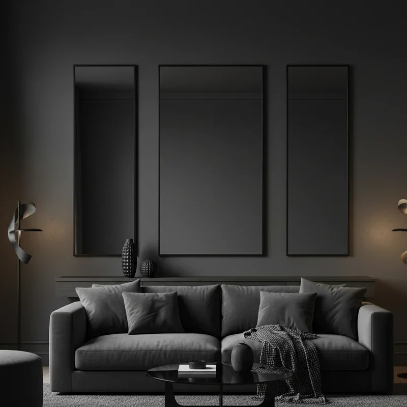 Black Wall Living Room Ideas