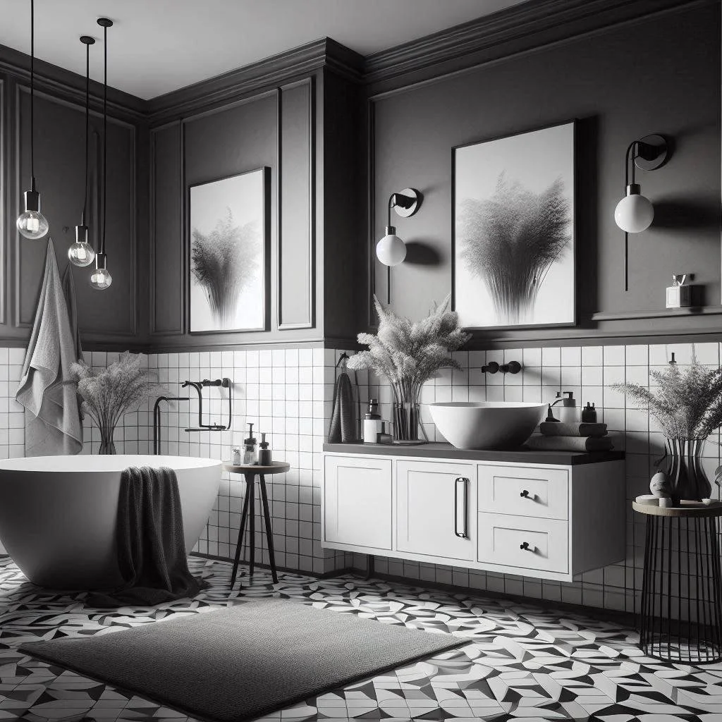 15 Black, White, and Grey Bathroom Ideas for Sleek Style