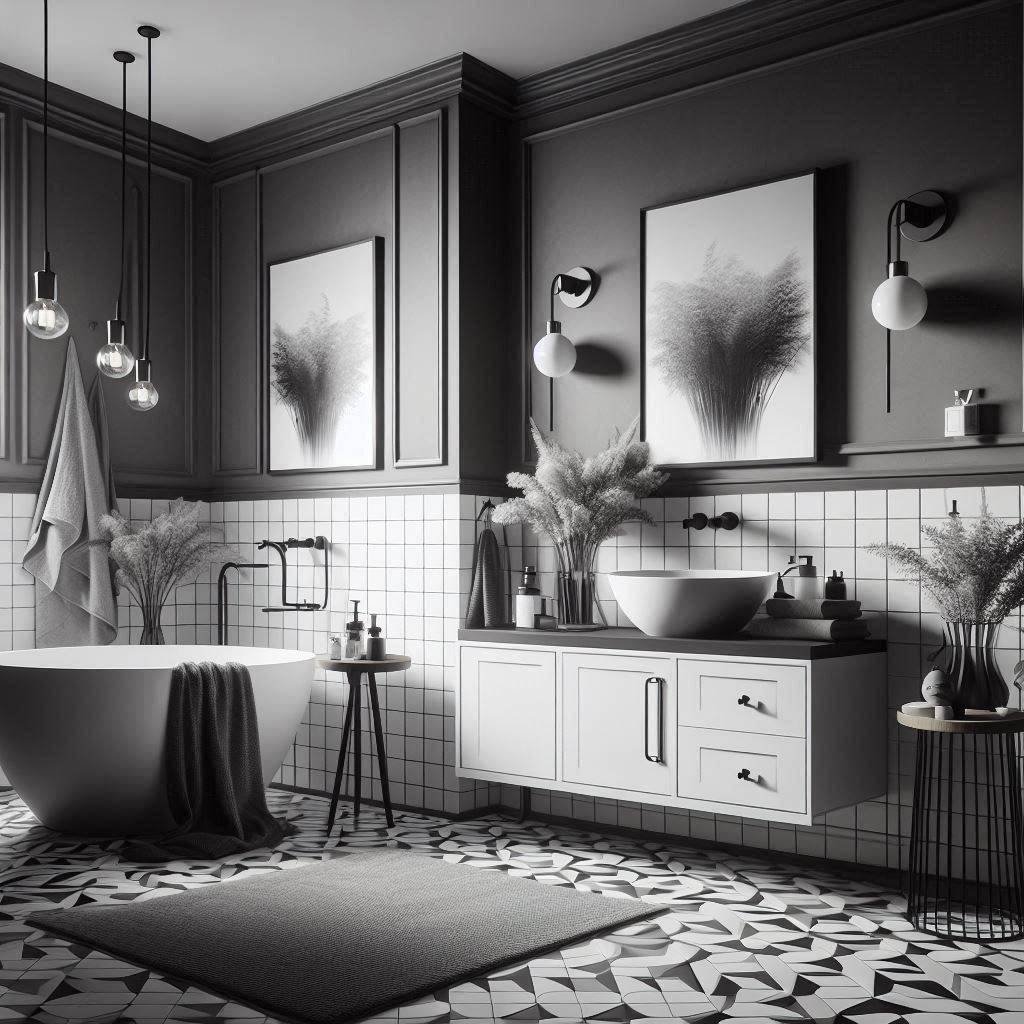 15 Black, White, and Grey Bathroom Ideas for Sleek Style