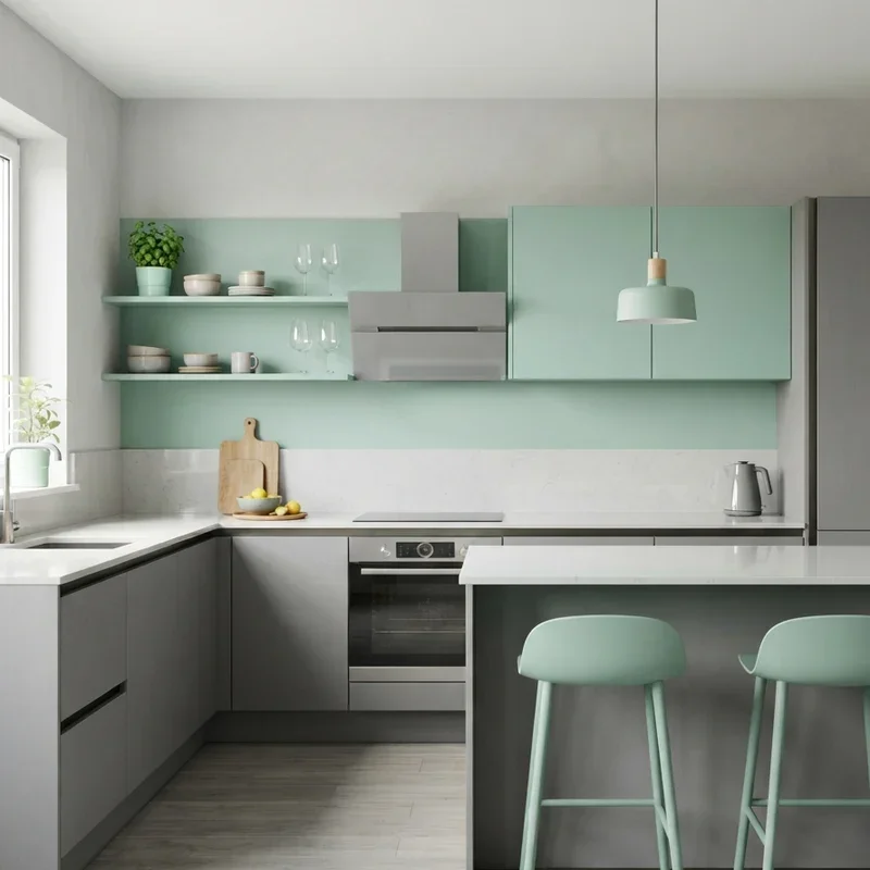 Green and Gray Kitchen Ideas