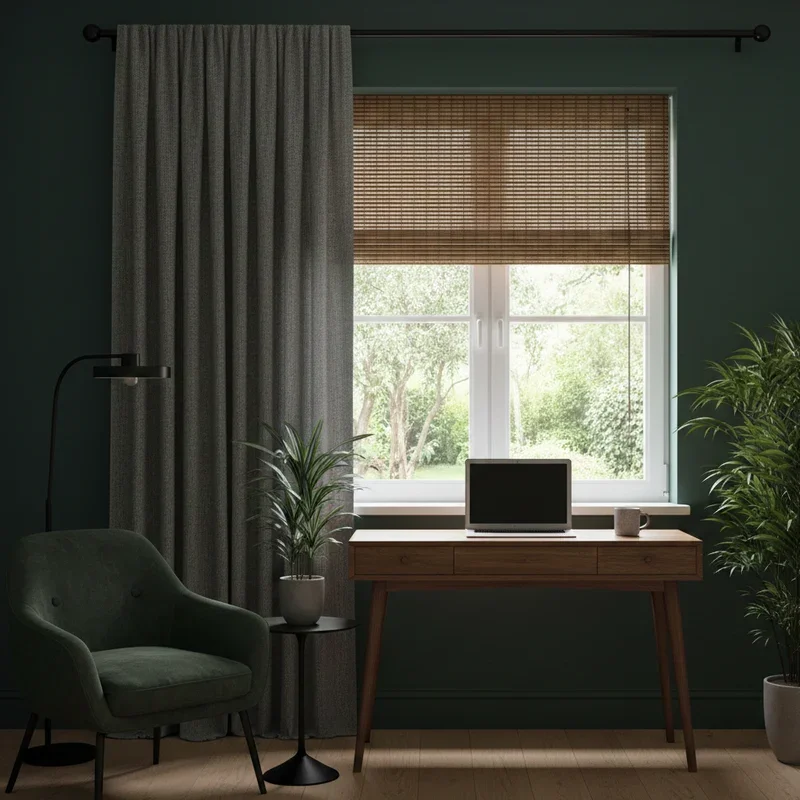 Dark Green Home Office Ideas