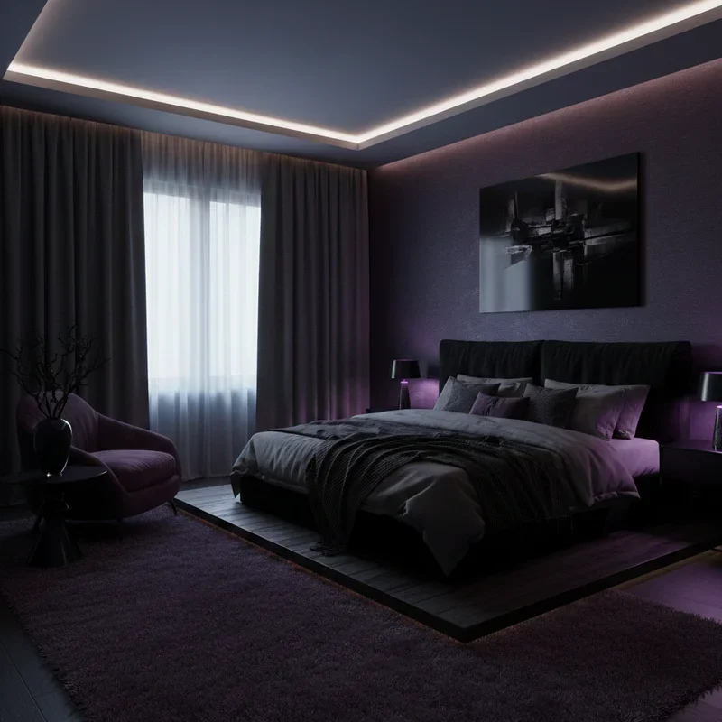 Black and Purple Room Ideas