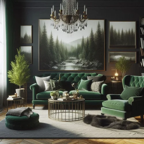 15 Forest Green Dark Green Living Room Ideas