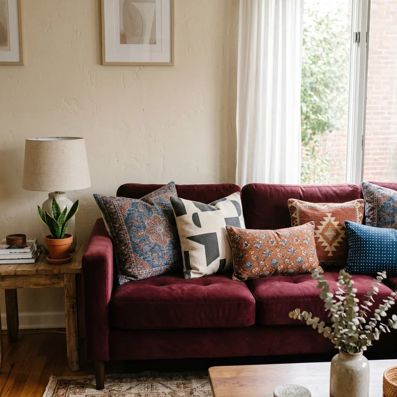 Burgundy Couch Living Room Ideas