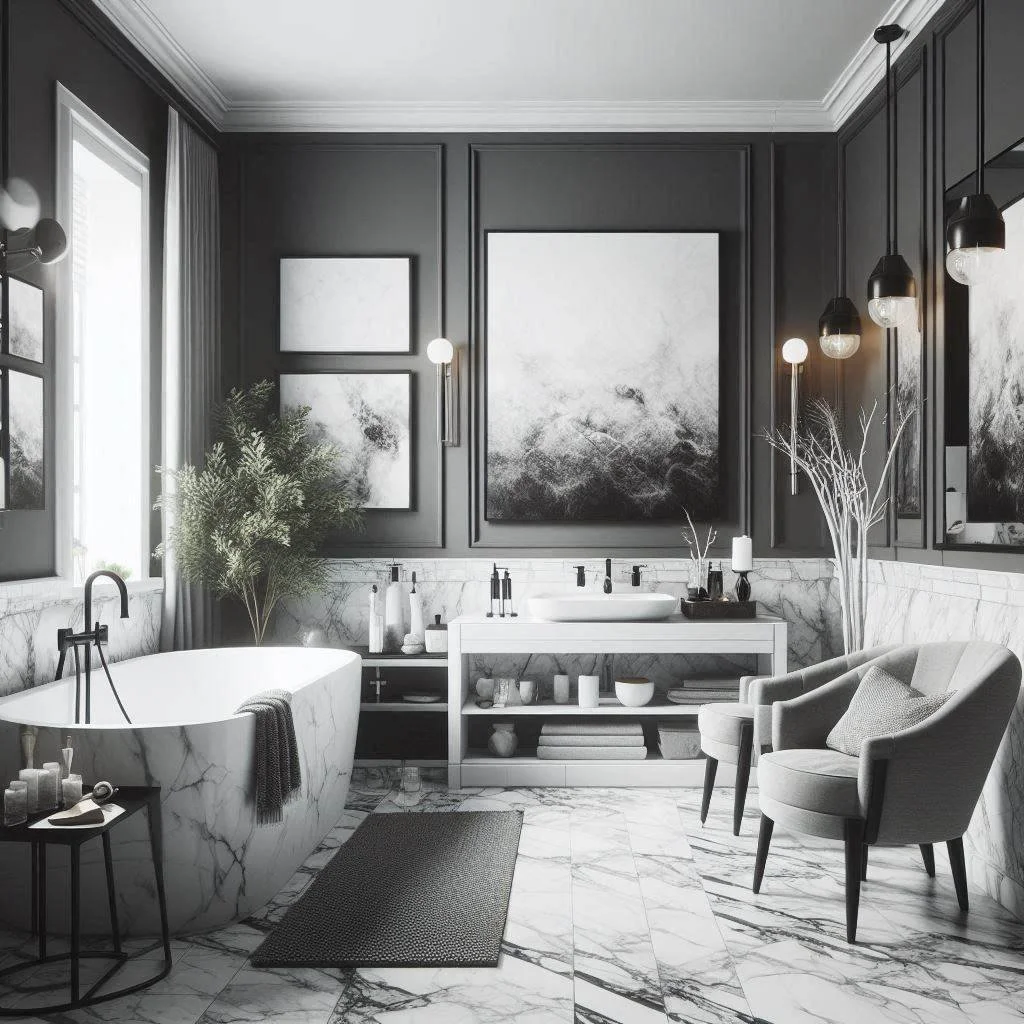 15 Black, White, and Grey Bathroom Ideas for Sleek Style