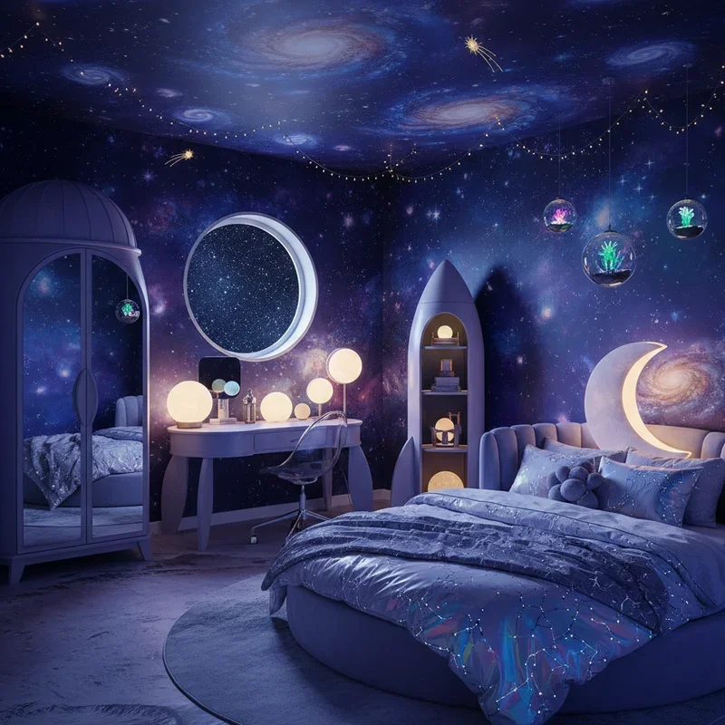 Girl Galaxy Bedroom Ideas