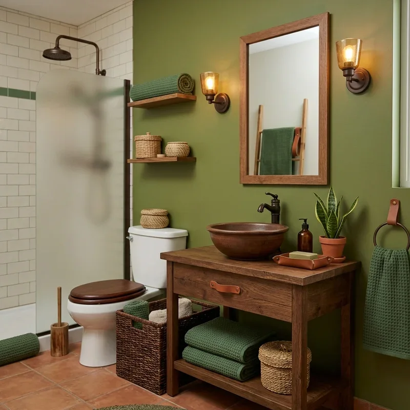 Green and Brown Bathroom Ideas