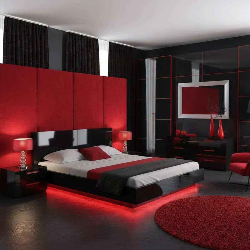 Red and Black Bedroom Ideas