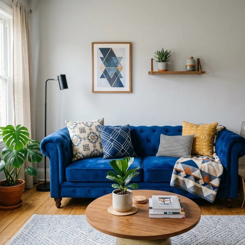 Royal Blue Couch Living Room Ideas
