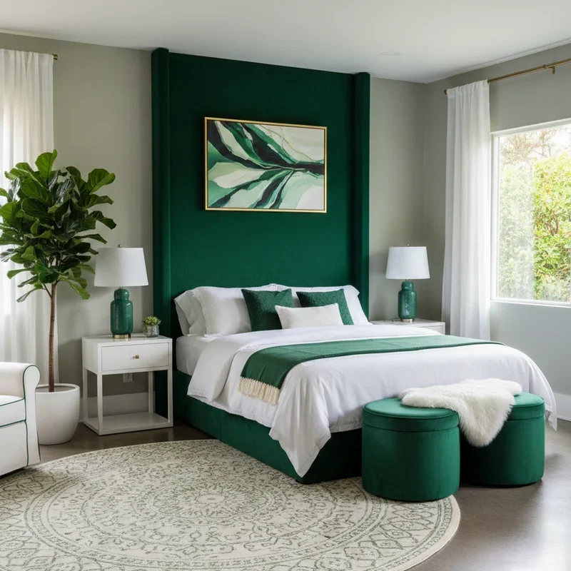 Green and White Bedroom Ideas