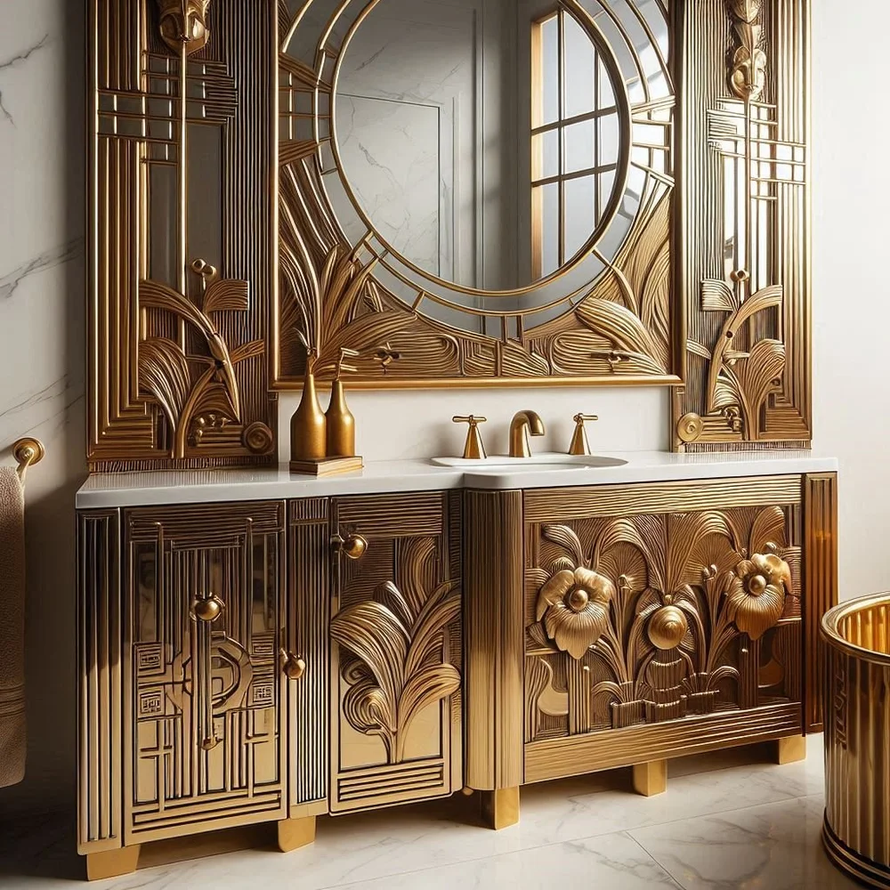 15 Art Deco Bathroom Cabinet Ideas for Glam Style